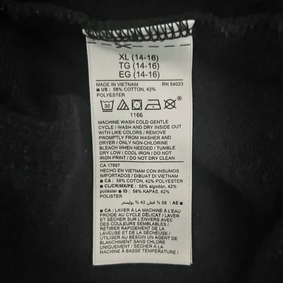 Old Navy Girls “Find Your Happy” Pullover Tunic Hoodie, Size XL (14-16) - Picture 8 of 9